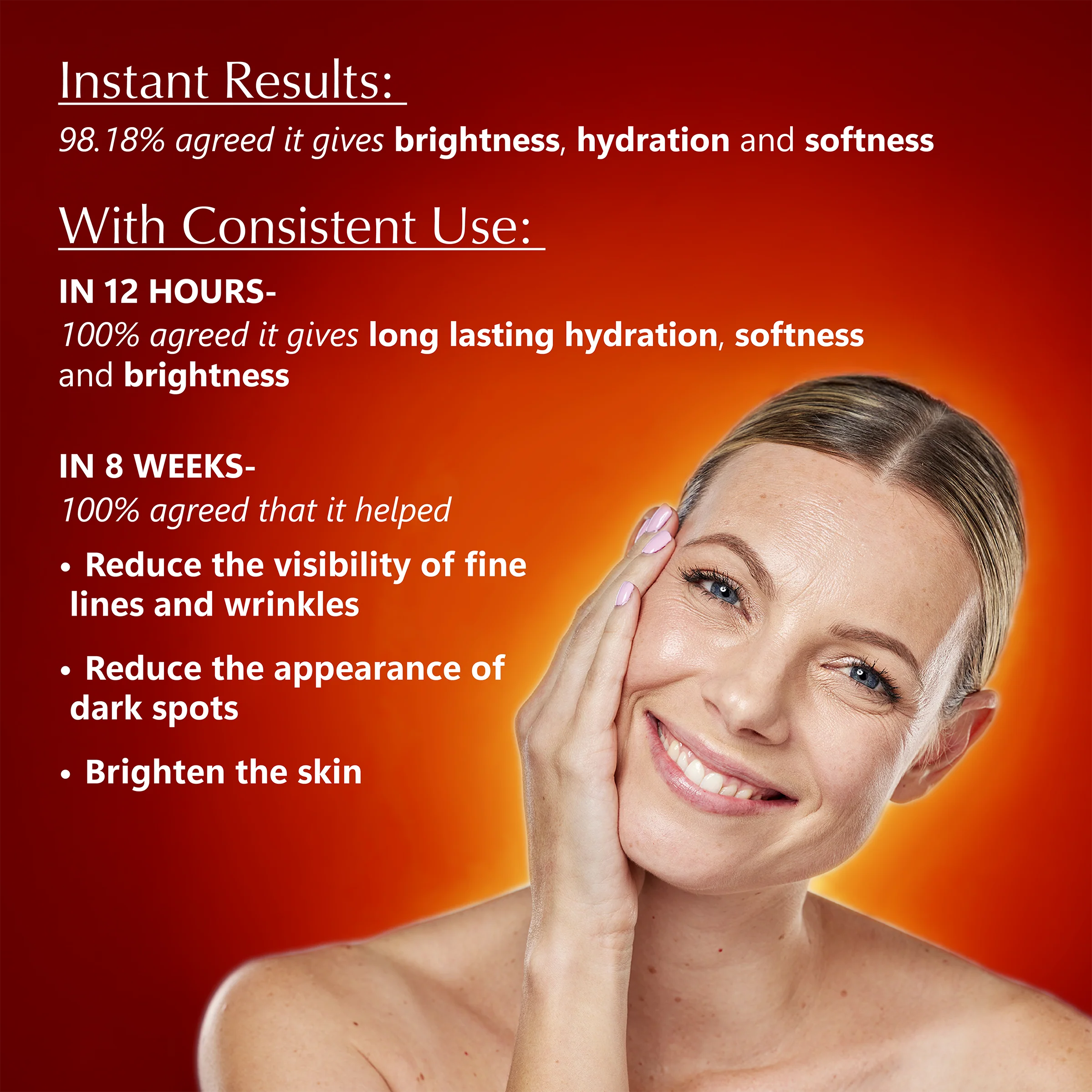 Rufolia Bi-Phasic Face Serum – Brightens, Softens and Plumps Dull, Crepey, Ageing Skin – Water-Oil Hybrid Serum with Manjistha, Tomato, Coffee Seed & Plant-based Squalane – Best Bi-Phasic Face Serum For Mature Skin - With Clinically Proven Ingredients - Image 4